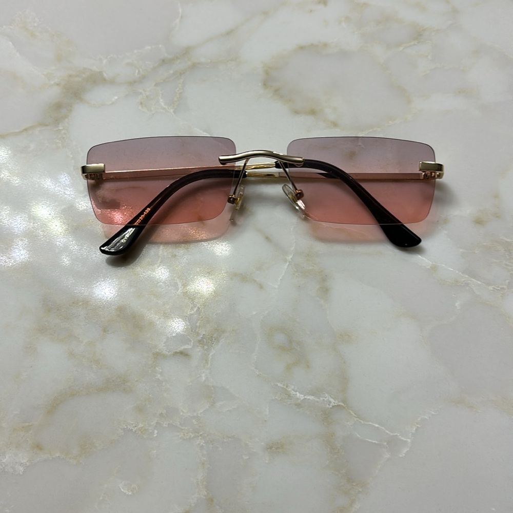 Pink Frame Rectangle, Sunglasses - image 2